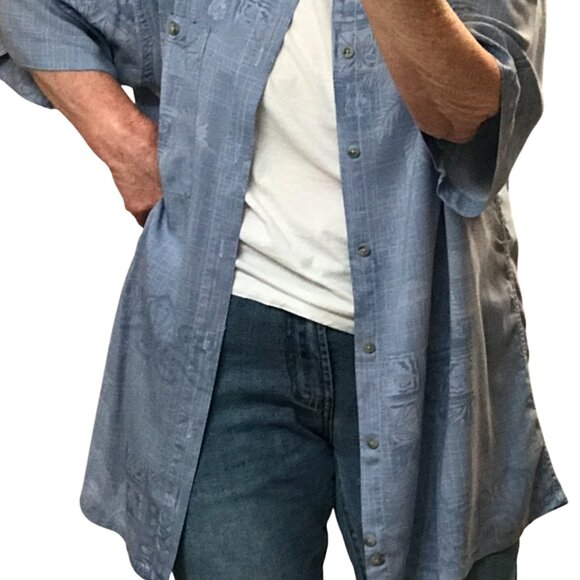 Pierre Cardin Tropical Men’s Shirt: Vintage Button Down, Short Sleeves, Size XL - Picture 8 of 9